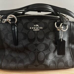COACH Black Signature Canvas Satchel